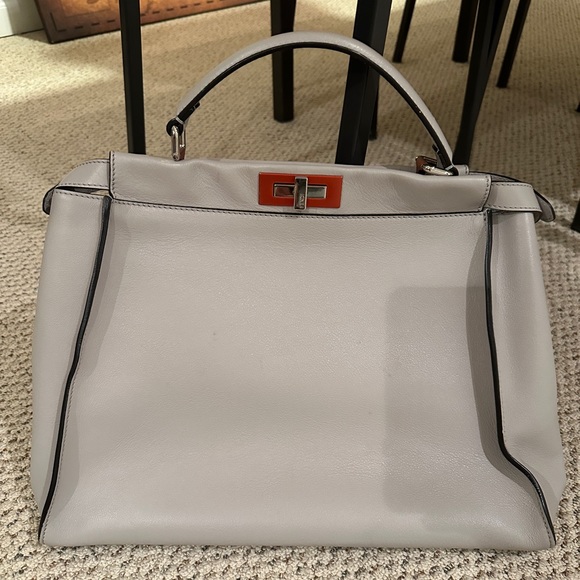 Fendi Handbags - Fendi medium leather (light tan/puddy) tote bag